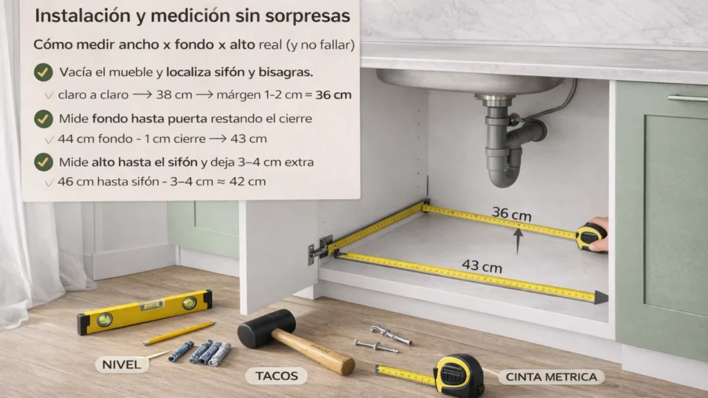 instalacion cubos reciclaje cocina