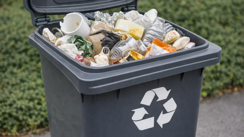 reciclaje contenedor gris